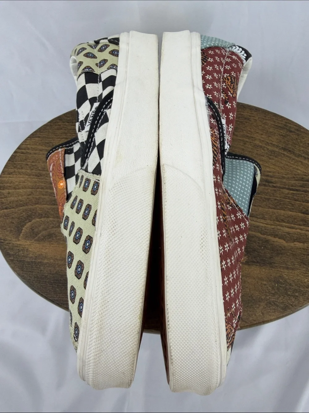 Vans Classic Tiger Patchwork Slip-On Loafers Sneakers, W 8.5, M 7